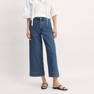 Everlane The Mariner Cropped Jean in Ocean Blue - NWT - Size 32 ~ Wide Leg Jeans
